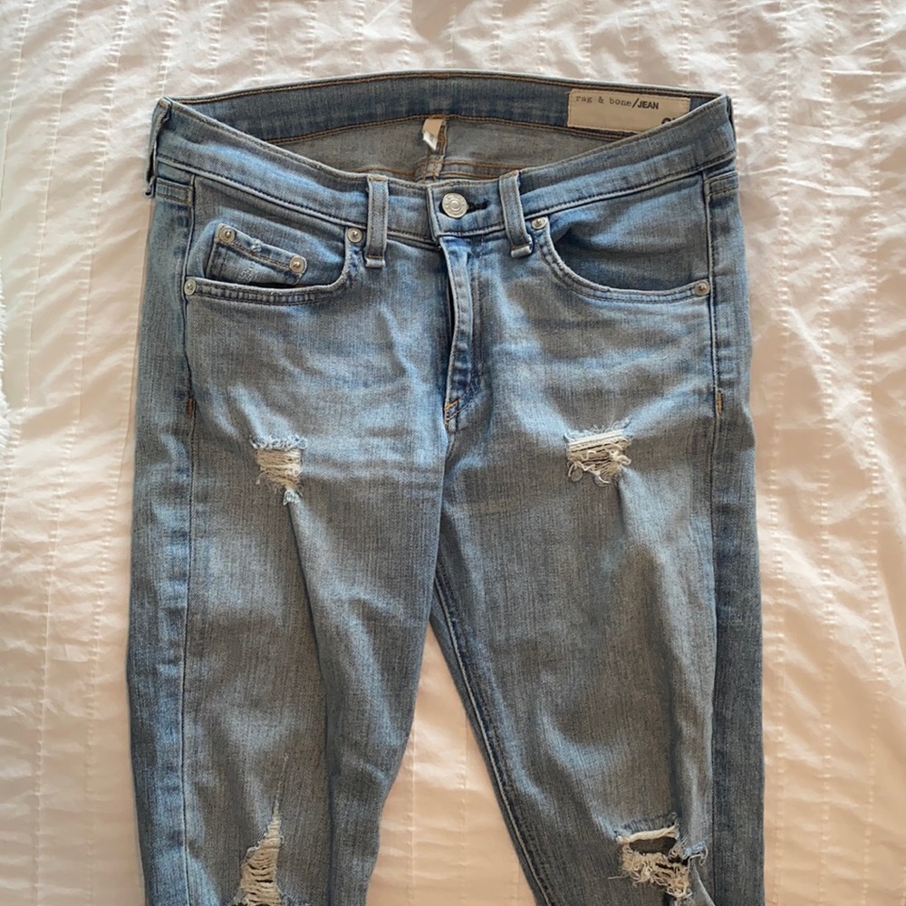 Rag and Bone skinny jean with rips